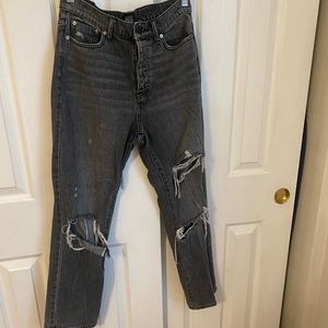 Urban outfitter distressed high rise slim straight jean